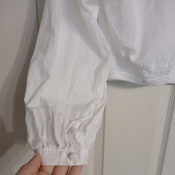 Zara White Openwork Emroidery Blouse, Size Medium (M) - Picture 8 of 11